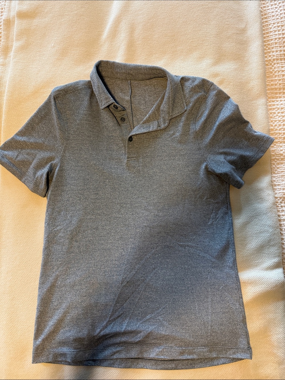 lululemon athletica Men's Heathered Grey Blue Polo